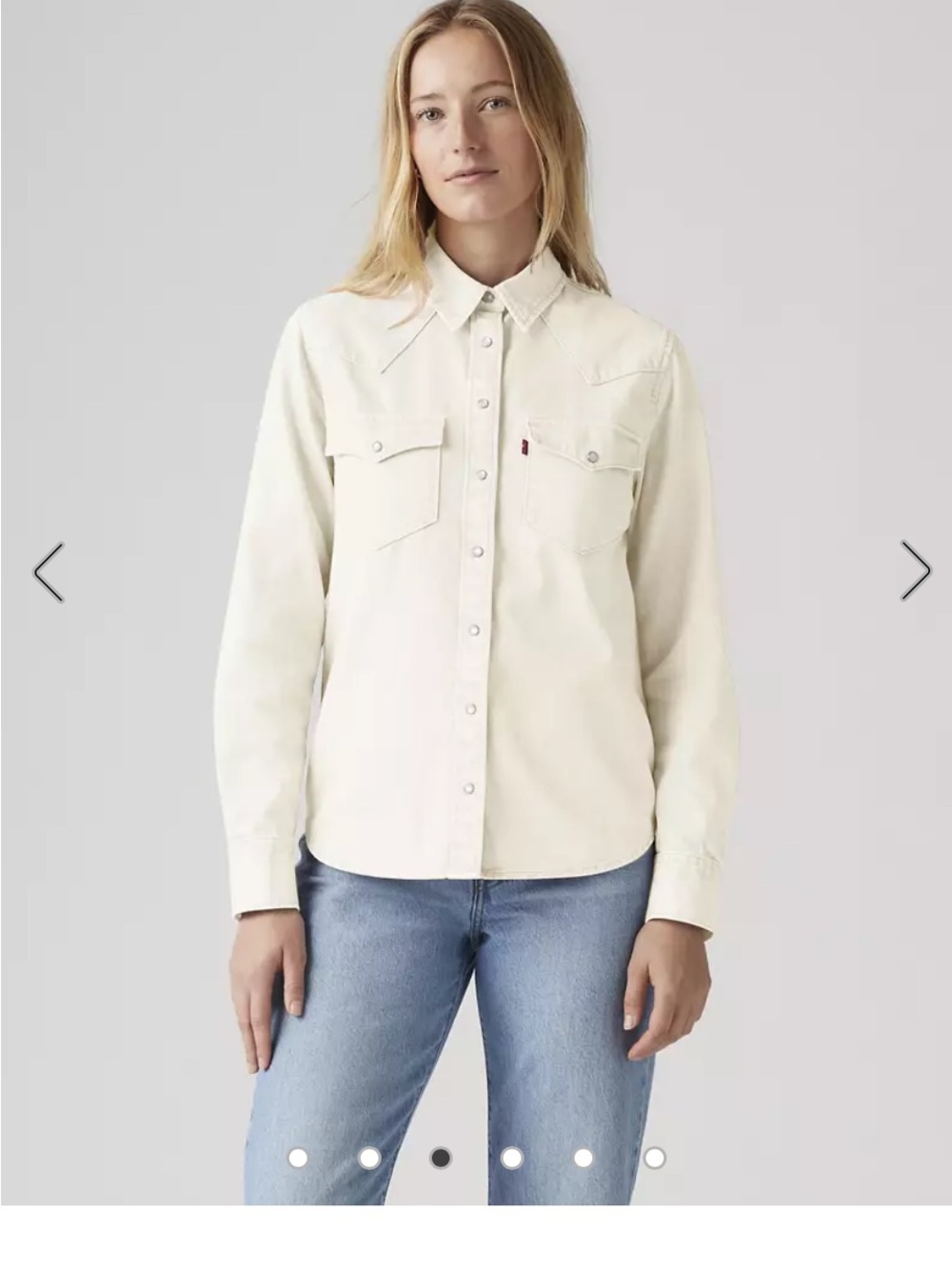 Levi's Ecru Denim  Button-Up Western Shirt NWT SIZE SMALL - Picture 3 of 14